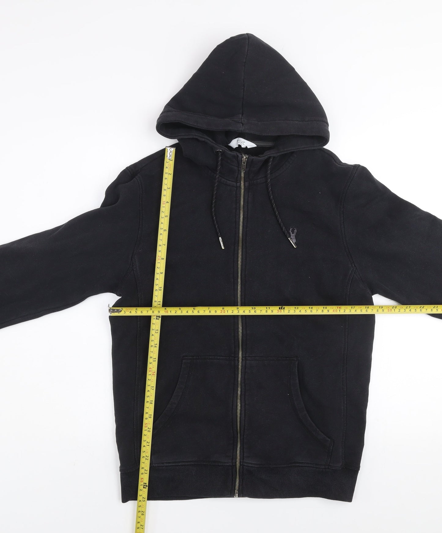 Next Men’s Black Small Zip Hoodie Jacket Cotton Blend
