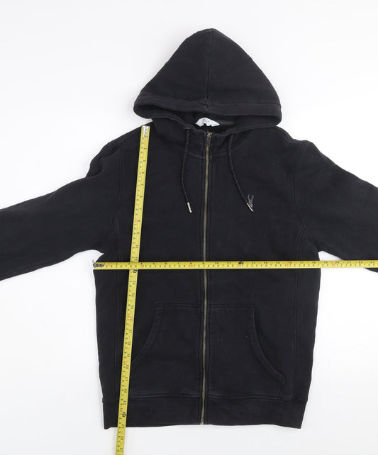 Next Men’s Black Small Zip Hoodie Jacket Cotton Blend