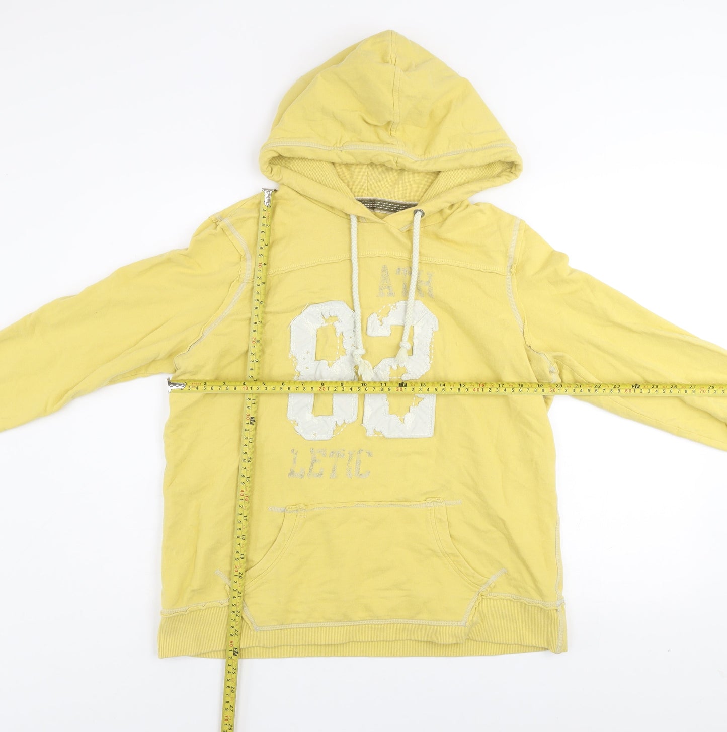 Next Women’s Yellow Hoodie Size 18 Cotton Pullover Graphic Print
