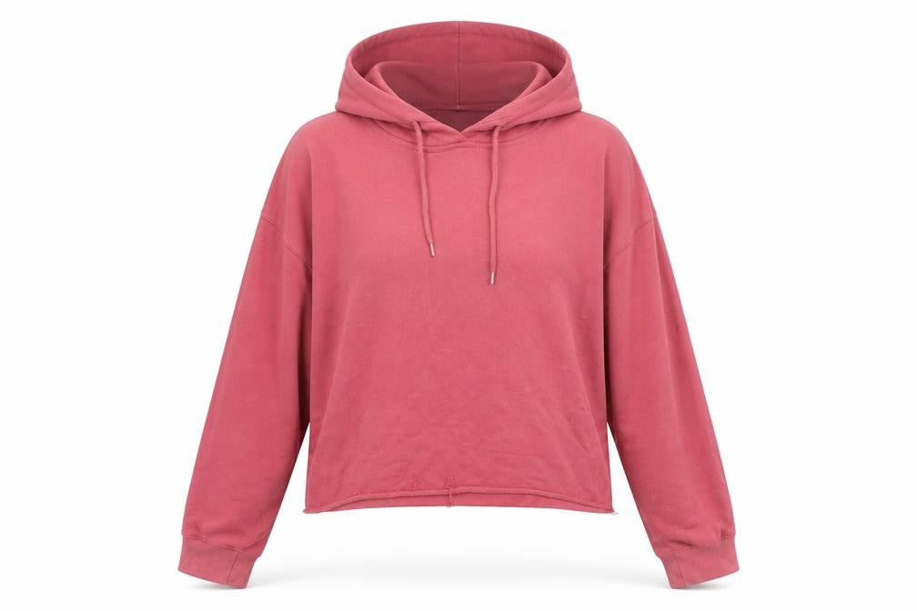New Look Women's Pink Cropped Pullover Hoodie Size S