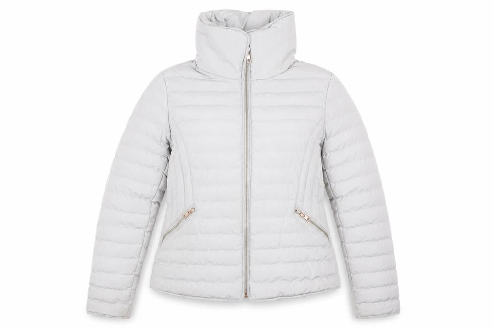 TKY Outfitters Women's Grey Puffer Jacket UK 12 Zip Lightweight