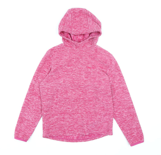 Peter Storm Teens Pink Fleece Hooded Activewear Jacket Size 11-12