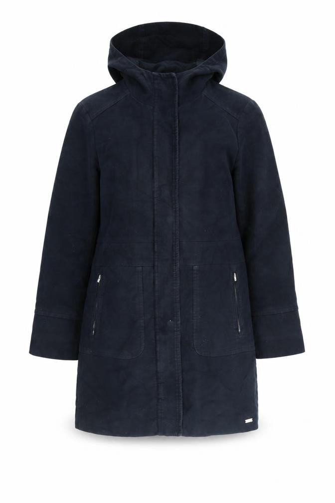 White Stuff Women's Blue Hooded Parka Coat Size 10