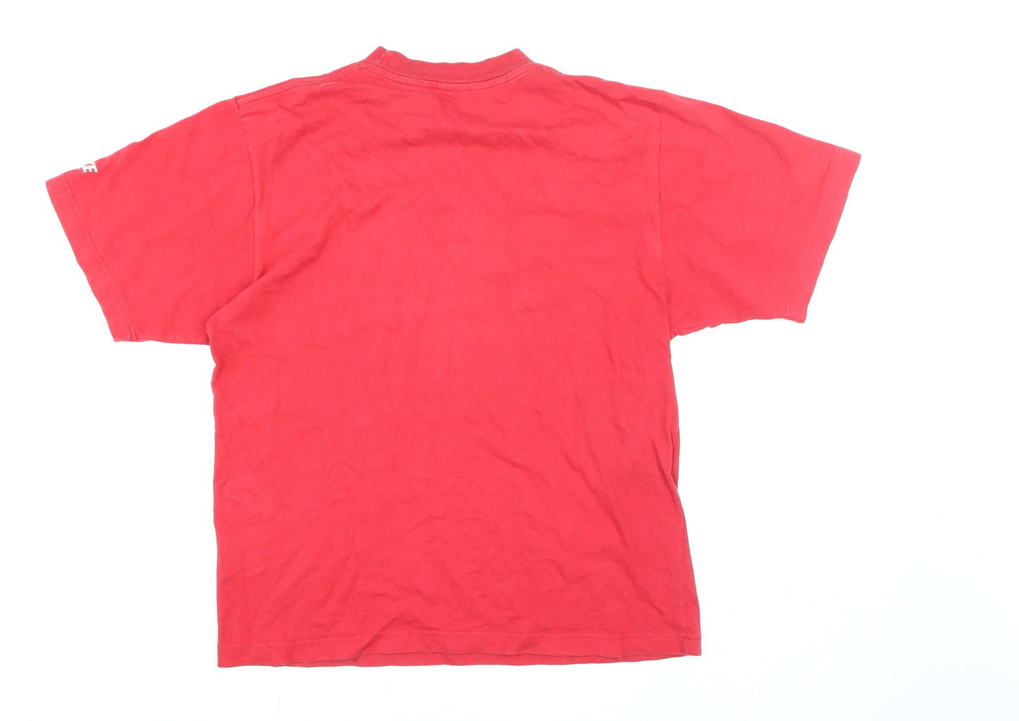 Nike Men's Red Small Regular Fit Cotton Logo Sports T-Shirt