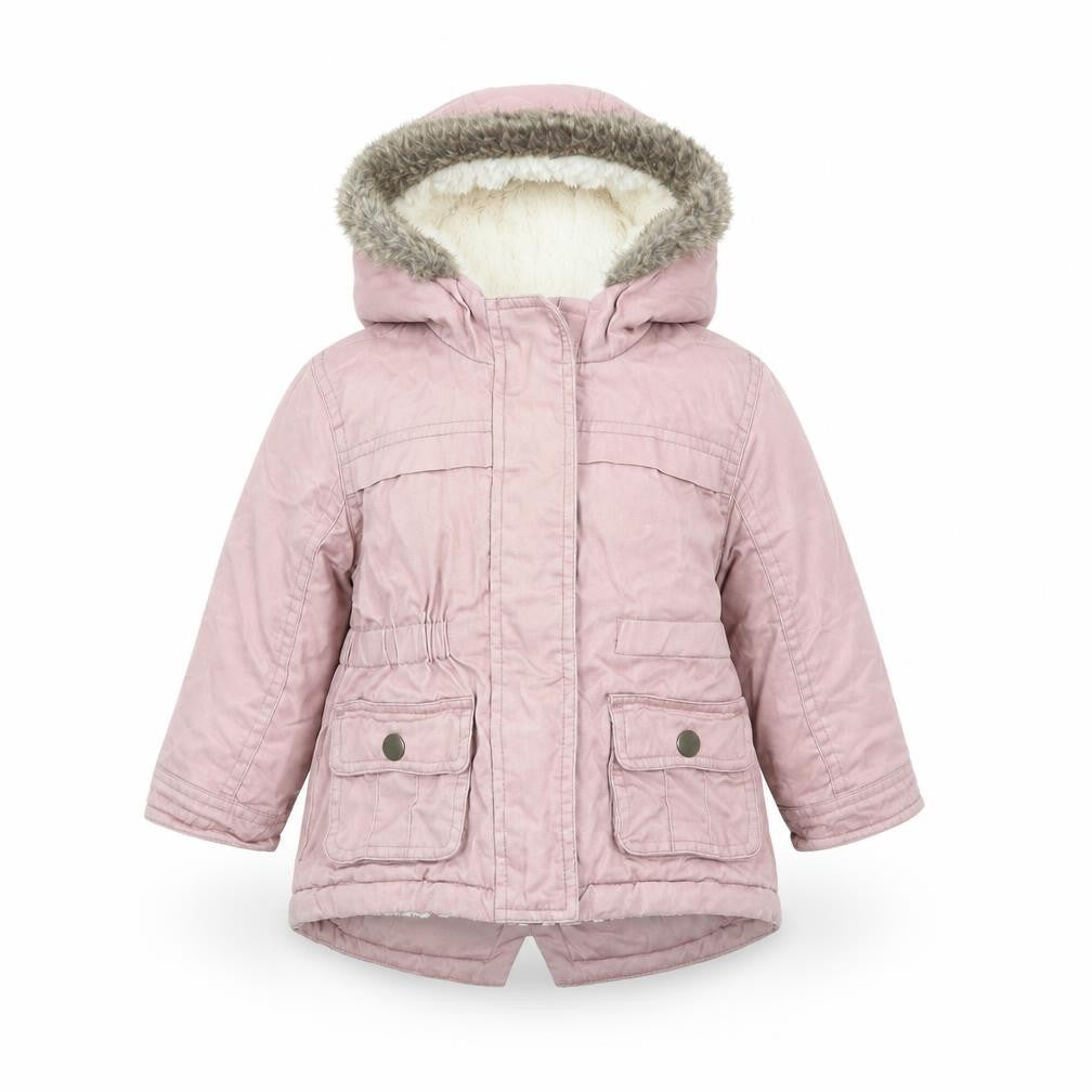 Marks and Spencer Girls Dusky Pink Hooded Parka Coat 12-18 Months