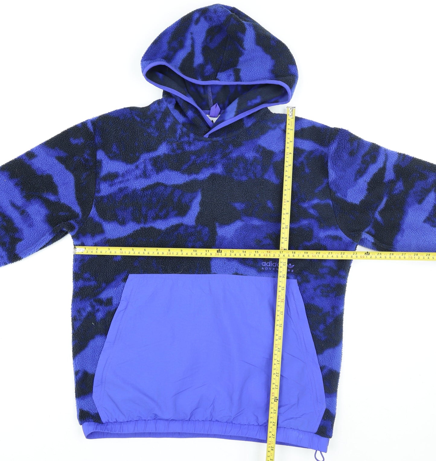 Adidas Men's Blue Fleece Pullover Hoodie Size M Outdoor Sportswear