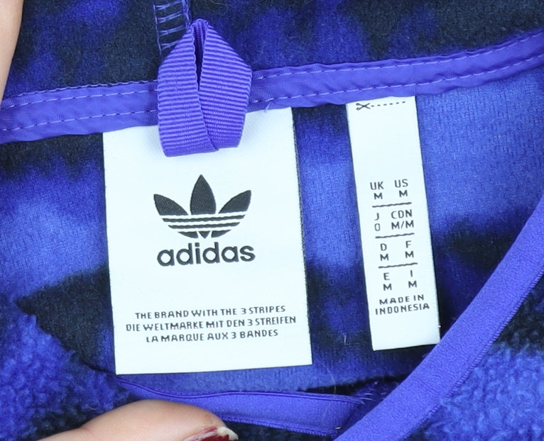 Adidas Men's Blue Fleece Pullover Hoodie Size M Outdoor Sportswear