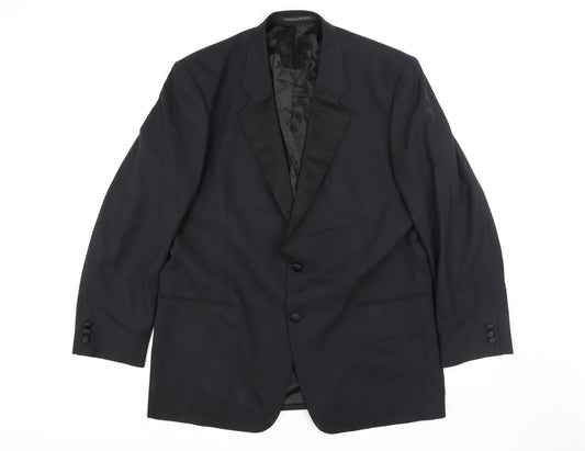 Marks & Spencer St Michael Black Wool Blend Women's 44L Suit Jacket