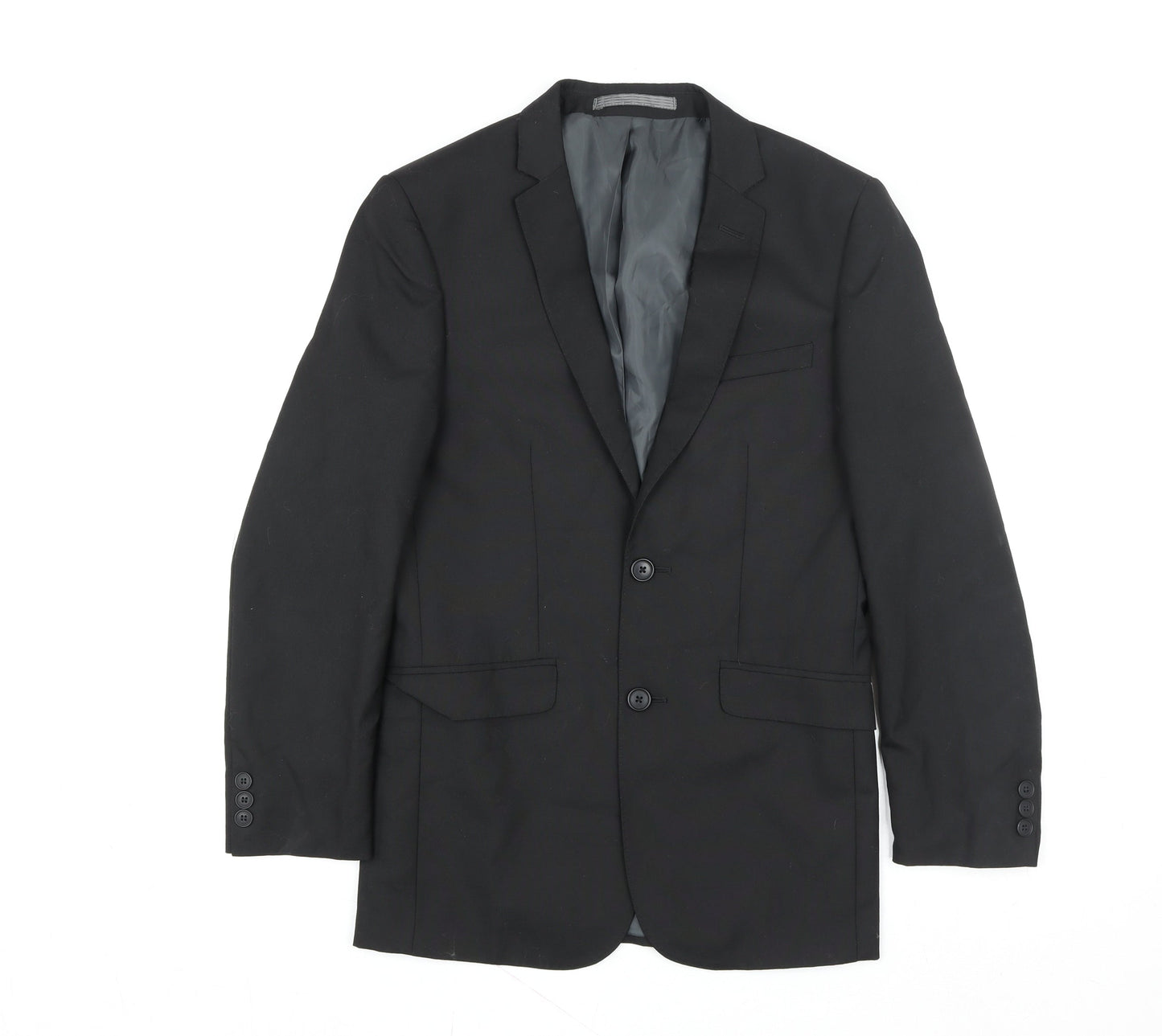 Marks and Spencer Women's Black Regular Fit Two-Button Blazer Size M