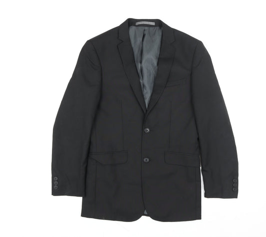Marks and Spencer Women's Black Regular Fit Two-Button Blazer Size M