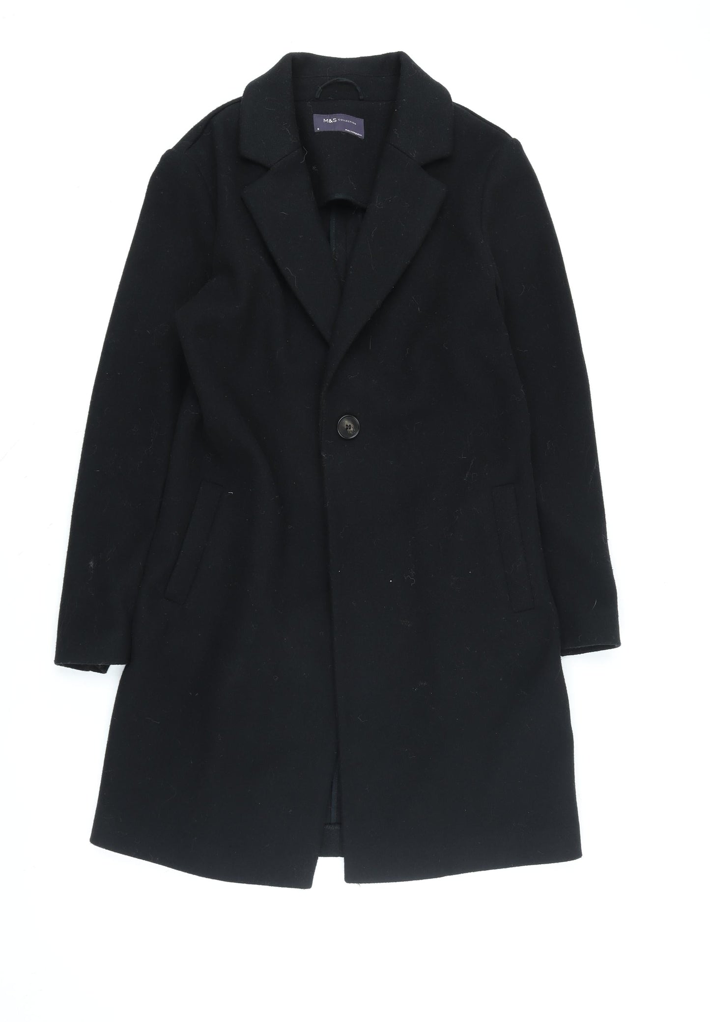 Marks and Spencer Women's Black Size 8 Classic Mid-Length Overcoat