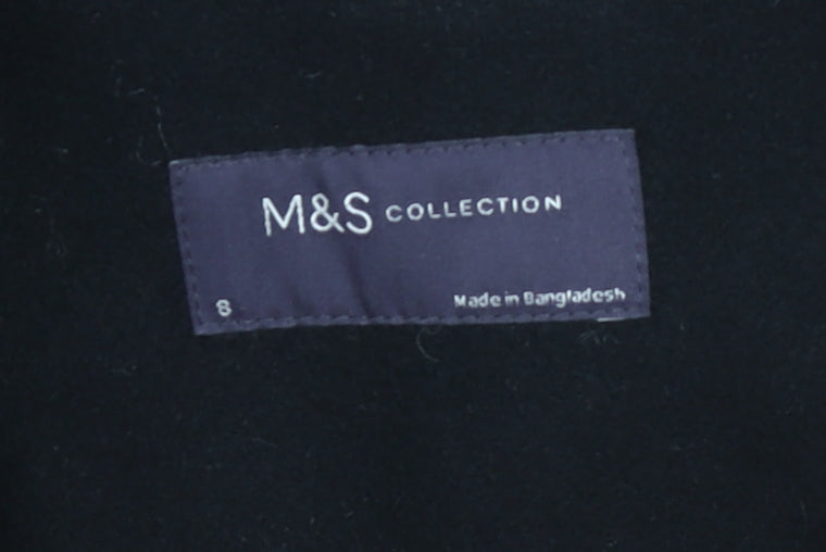 Marks and Spencer Women's Black Size 8 Classic Mid-Length Overcoat