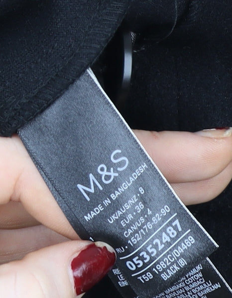 Marks and Spencer Women's Black Size 8 Classic Mid-Length Overcoat