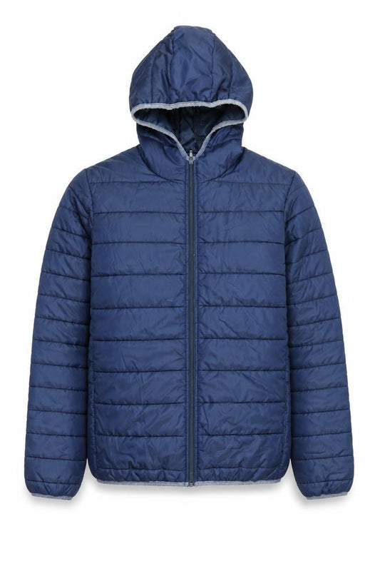 Fila Men's Blue L Hooded Puffer Jacket Waterproof Lightweight
