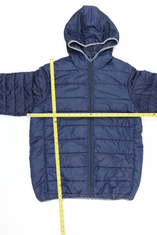 Fila Men's Blue L Hooded Puffer Jacket Waterproof Lightweight