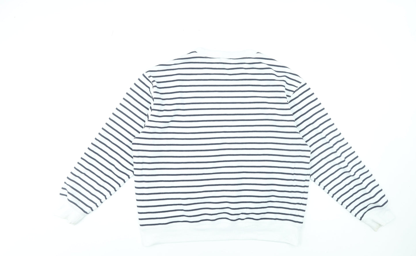 New Look Women’s White Striped Pullover Sweatshirt Size M