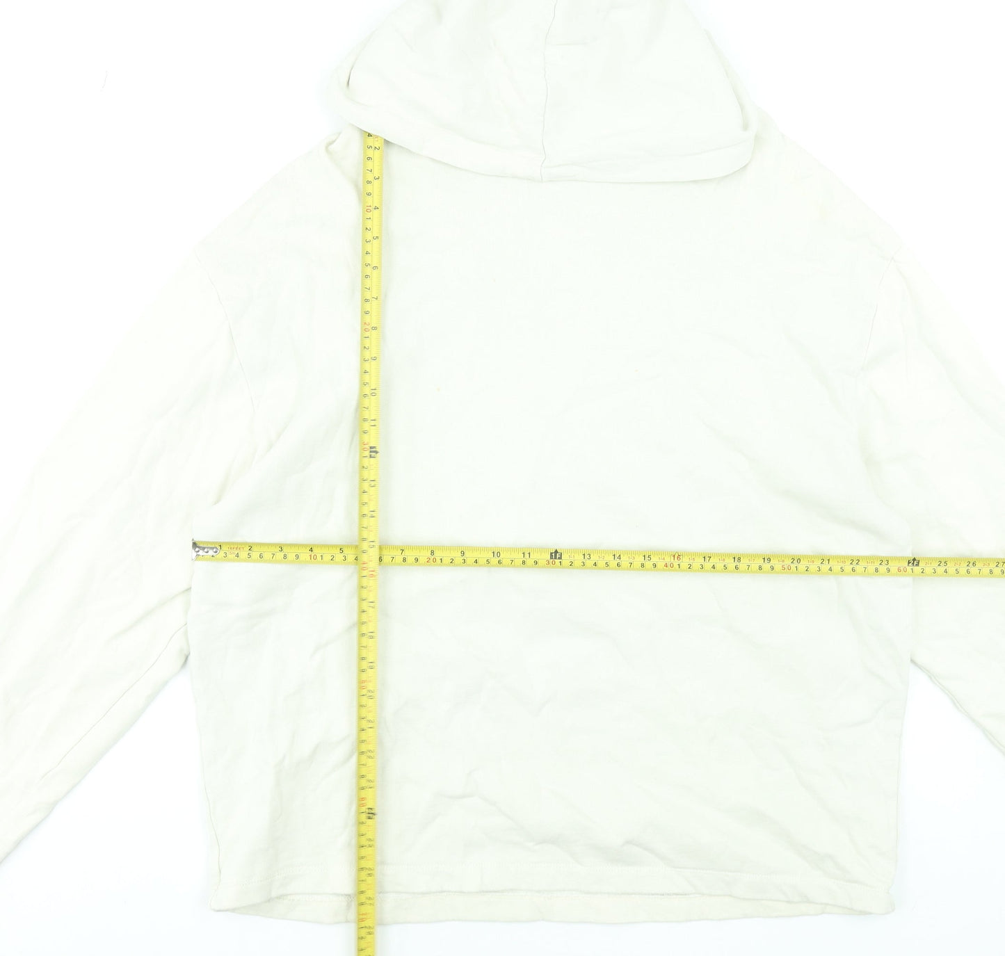 ASOS DESIGN Men’s Ivory Pullover Hoodie M Graphic Silver Lake USA