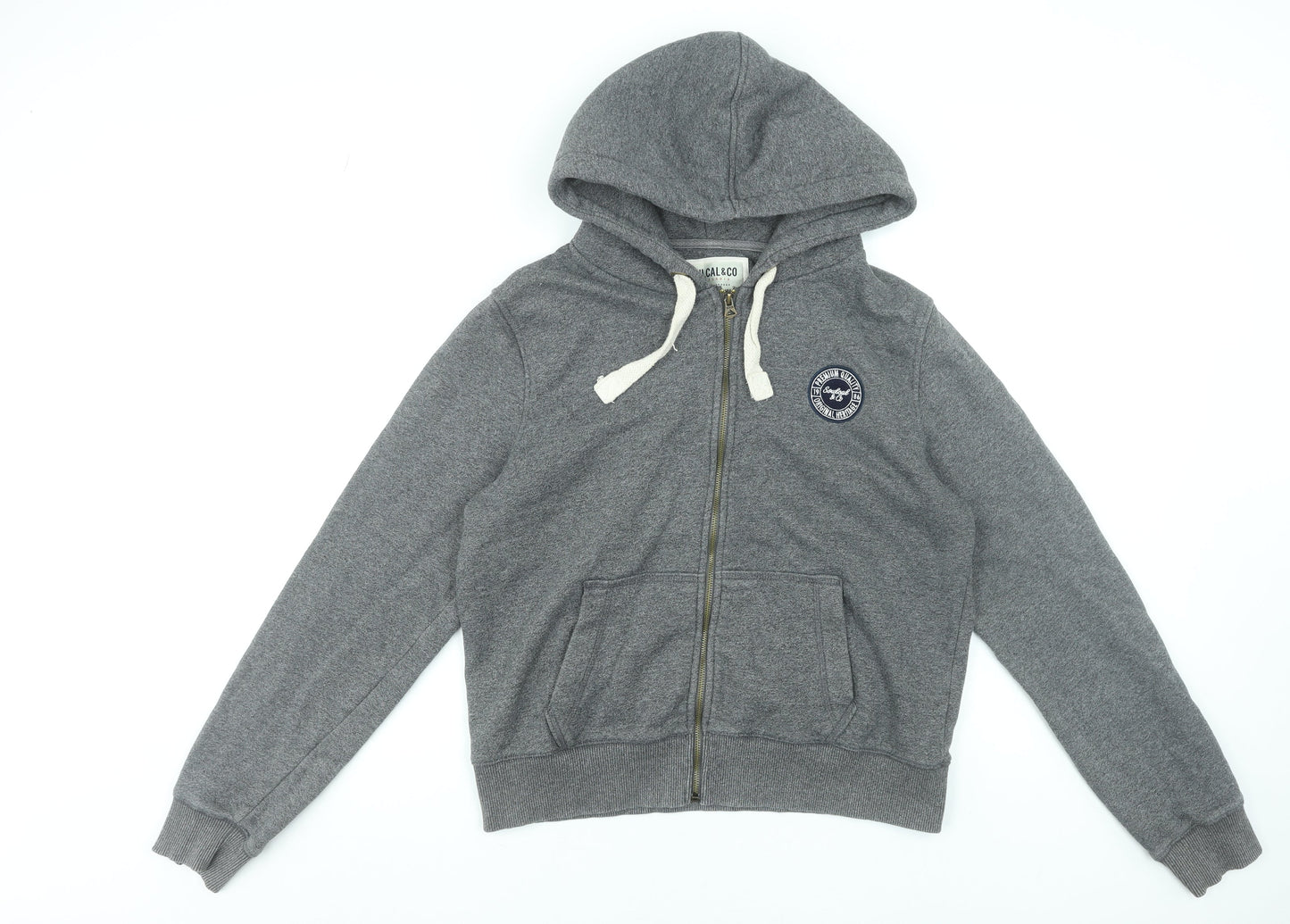 SoulCal & Co Women Grey Full Zip Hoodie Size 18 Cotton Blend Casual