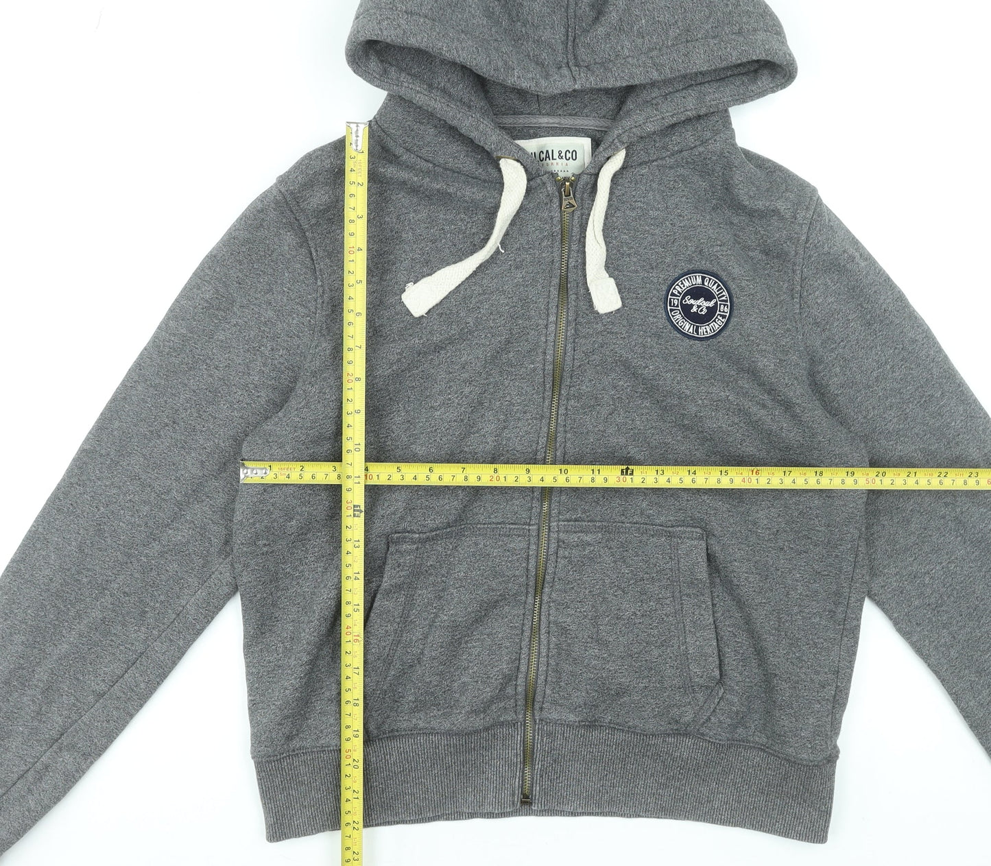 SoulCal & Co Women Grey Full Zip Hoodie Size 18 Cotton Blend Casual