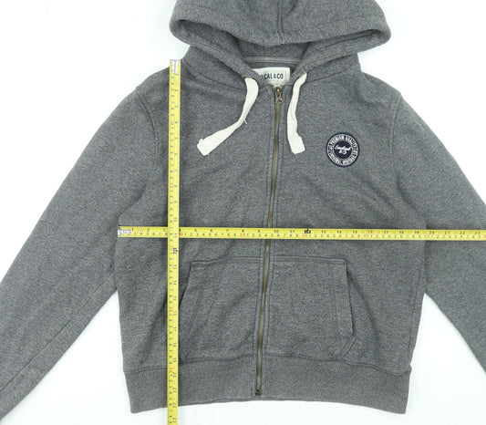 SoulCal & Co Women Grey Full Zip Hoodie Size 18 Cotton Blend Casual