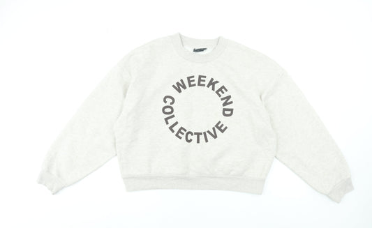 ASOS Design Women’s Beige Crew Neck Sweatshirt UK 14 Weekend Collective