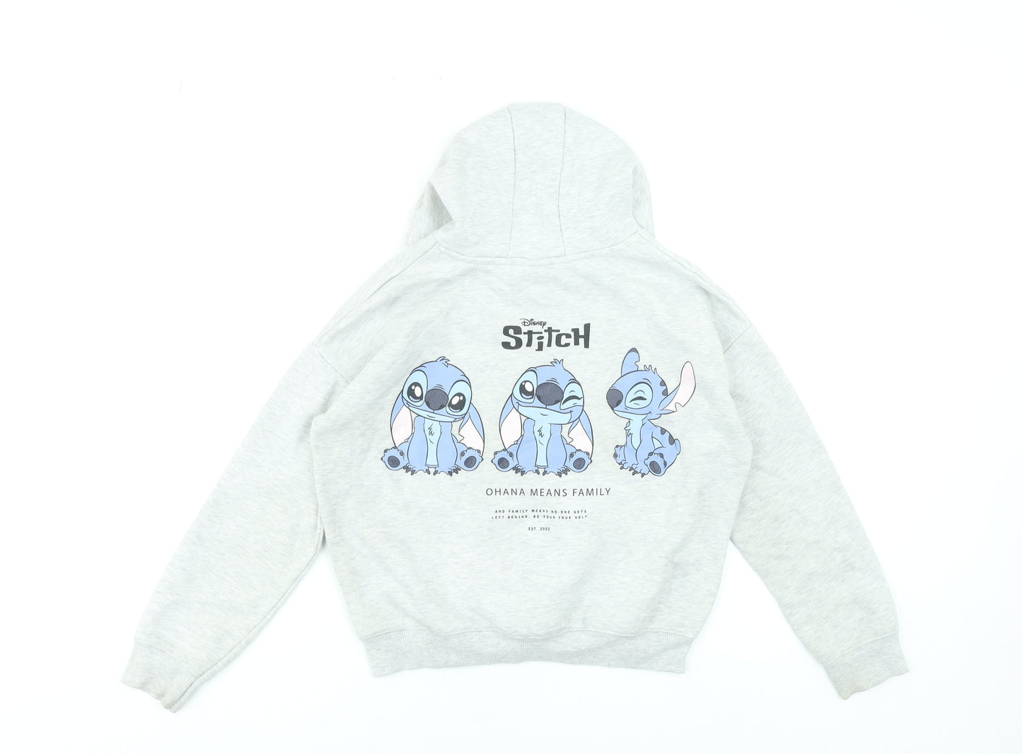 George Girls Grey Stitch 'Ohana Means Family' Pullover Hoodie 9-10 Years