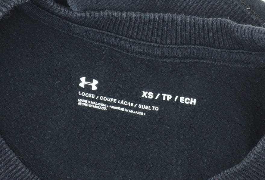 Mens UK XS Relaxed Under armour Black Pullover Sweatshirt