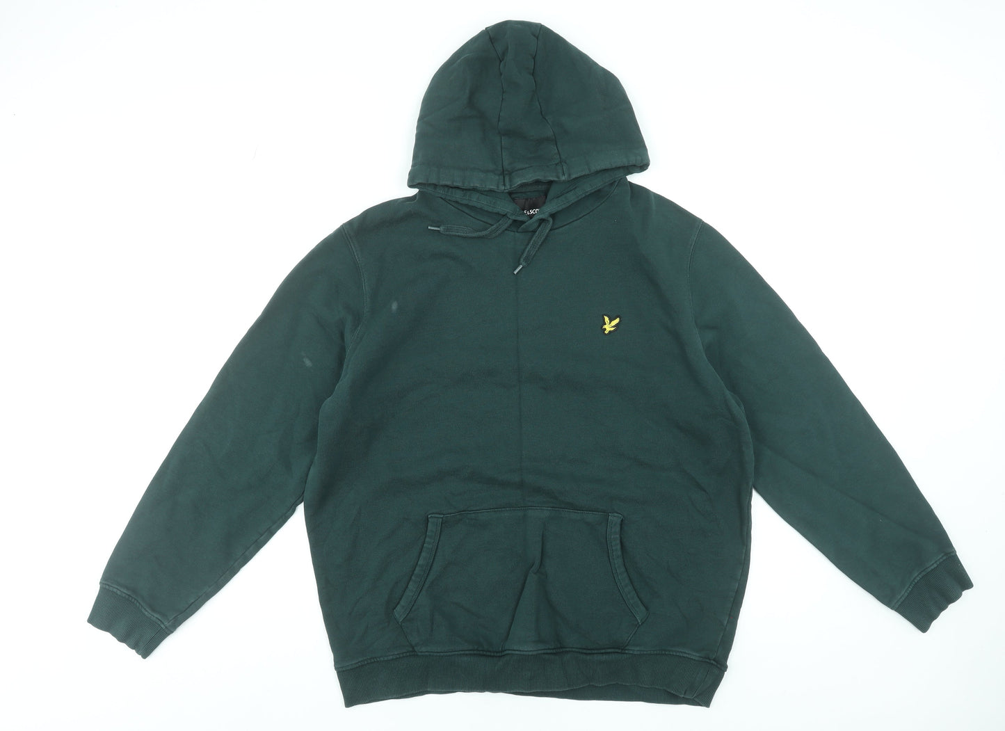Lyle & Scott Men's Green 2XL Pullover Hoodie Cotton Logo Sweatshirt