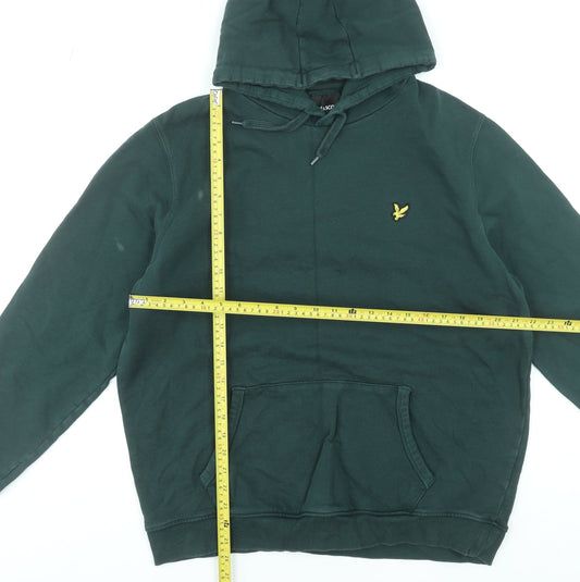 Lyle & Scott Men's Green 2XL Pullover Hoodie Cotton Logo Sweatshirt