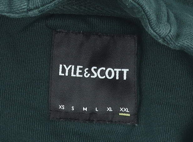 Lyle & Scott Men's Green 2XL Pullover Hoodie Cotton Logo Sweatshirt