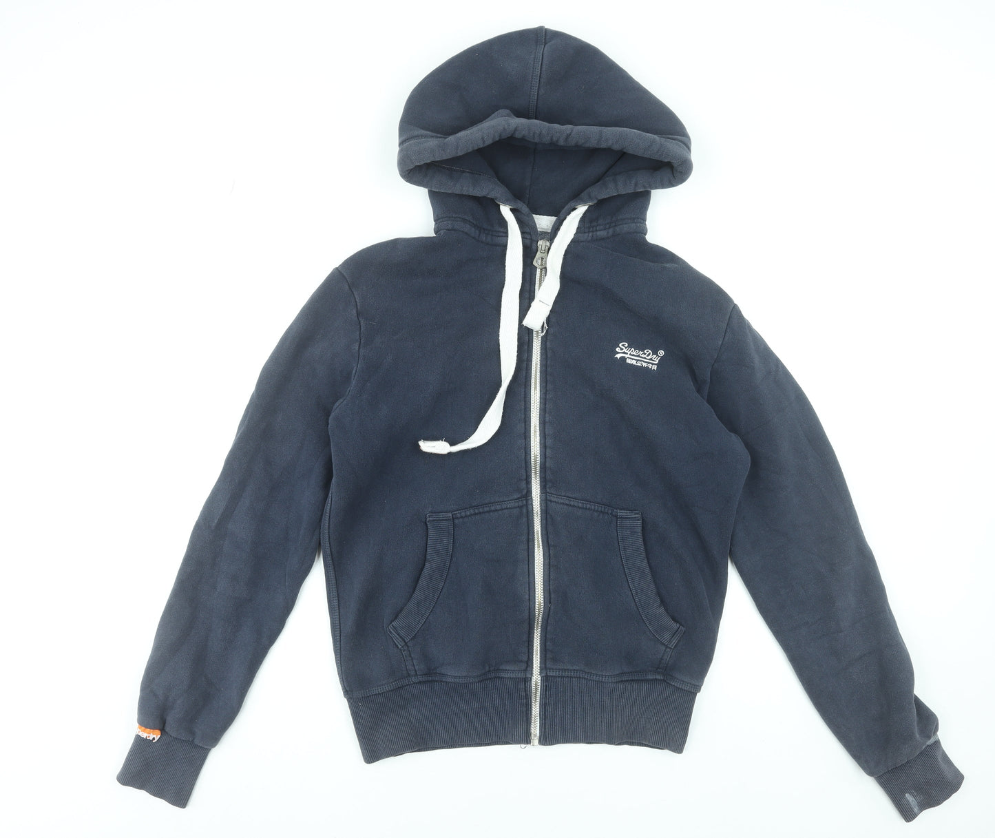 Superdry Men's Blue Full Zip Hoodie Medium Cotton Blend