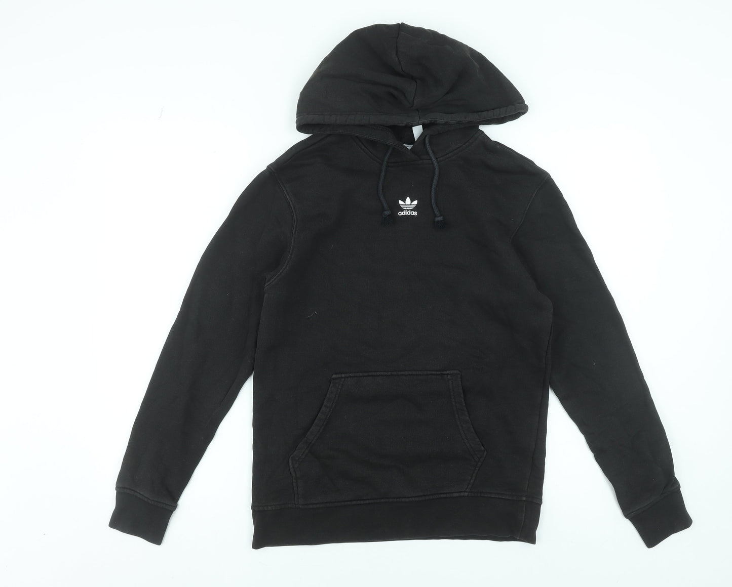 Adidas Womens Black 10 Pullover Hoodie Cotton Hooded Sweatshirt