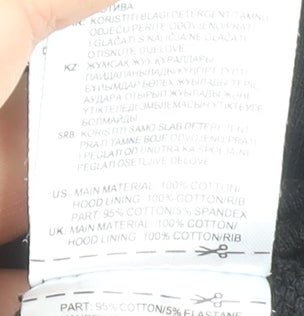 Adidas Womens Black 10 Pullover Hoodie Cotton Hooded Sweatshirt