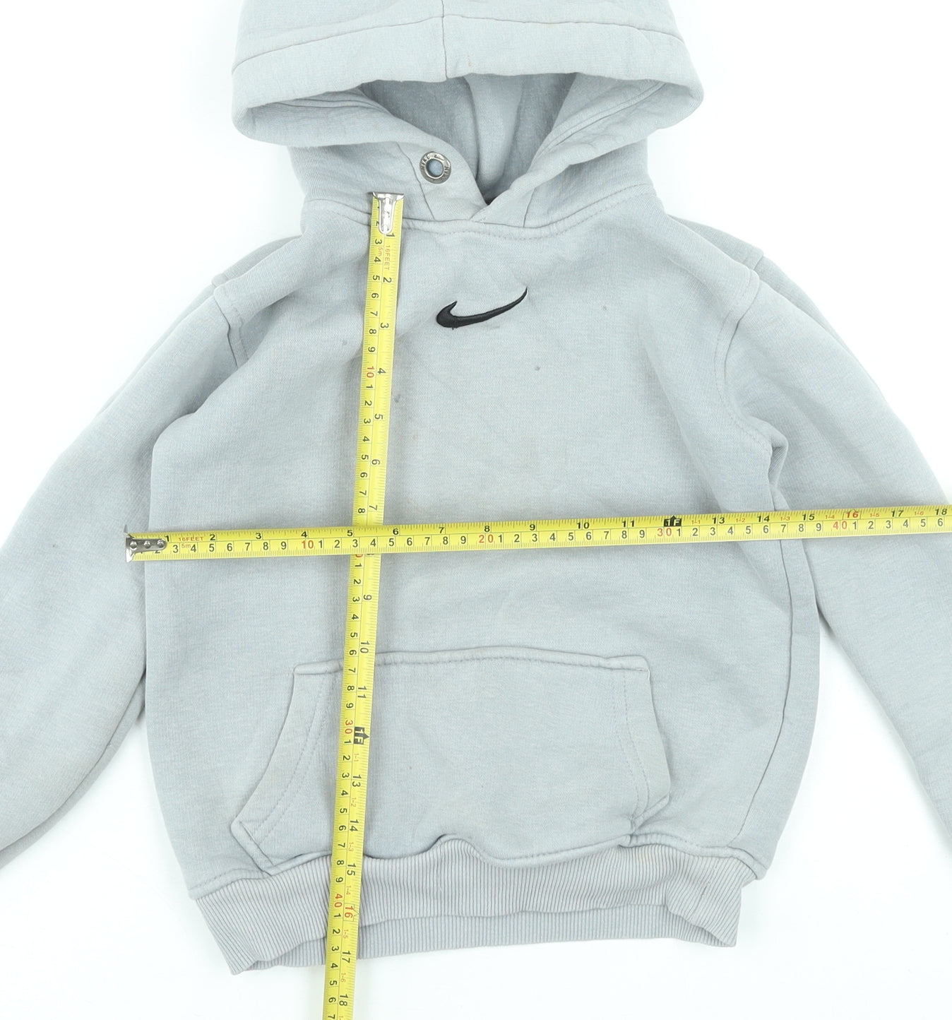 Nike Boys Grey Pullover Hoodie 134-140cm Cotton Logo Sportswear