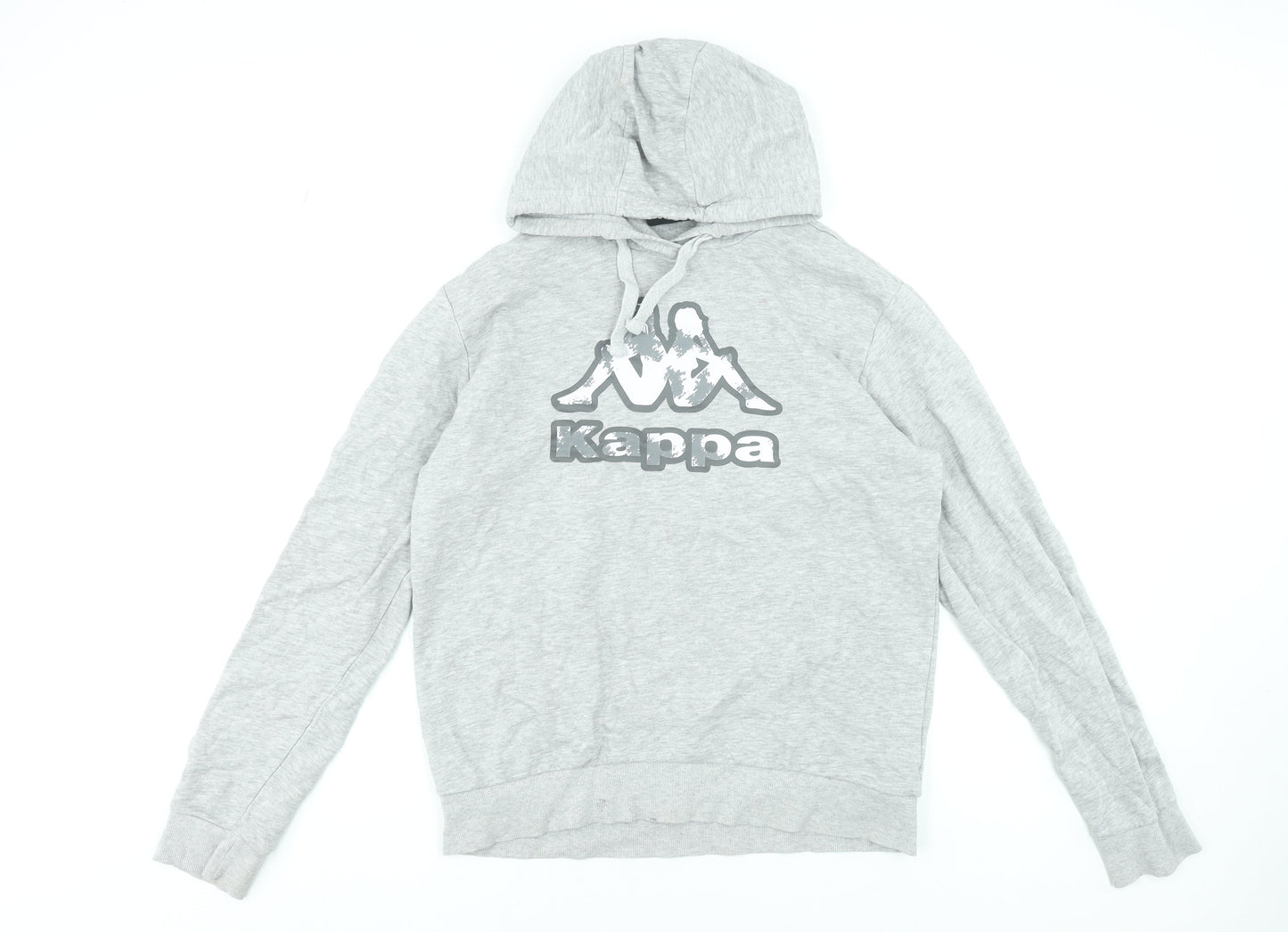 Kappa Men's Grey Pullover Hoodie Medium Logo Sportswear