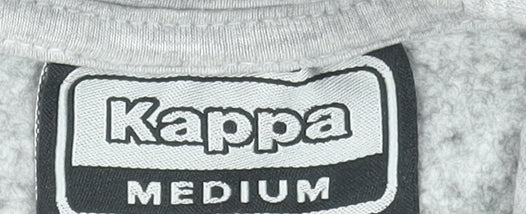 Kappa Men's Grey Pullover Hoodie Medium Logo Sportswear