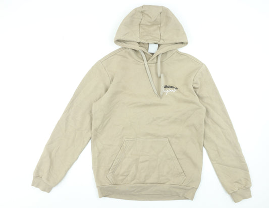 Adidas Originals Men's Beige Pullover Hoodie Size S Fleece Graphic
