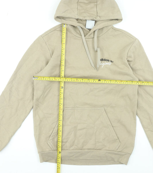 Adidas Originals Men's Beige Pullover Hoodie Size S Fleece Graphic
