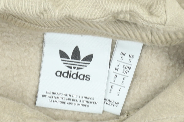 Adidas Originals Men's Beige Pullover Hoodie Size S Fleece Graphic