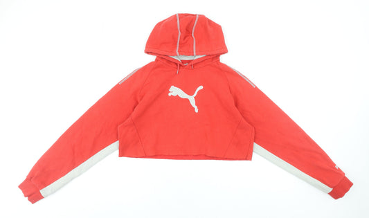 Womens UK 10 Regular PUMA Red Pullover Hoodie