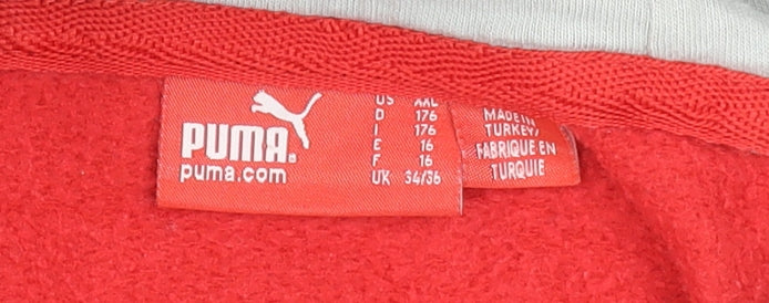 Womens UK 10 Regular PUMA Red Pullover Hoodie