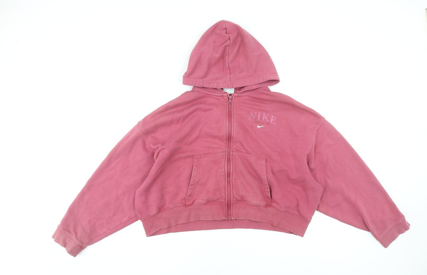 Nike Women’s Pink Full Zip Hoodie XL Cotton Blend Athletic