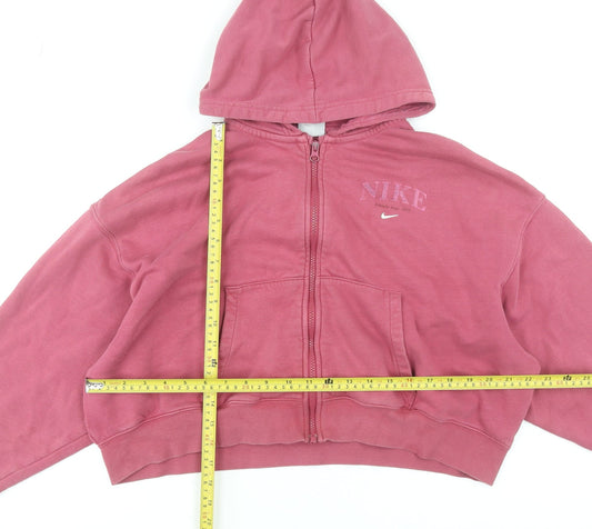 Nike Women’s Pink Full Zip Hoodie XL Cotton Blend Athletic