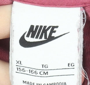 Nike Women’s Pink Full Zip Hoodie XL Cotton Blend Athletic