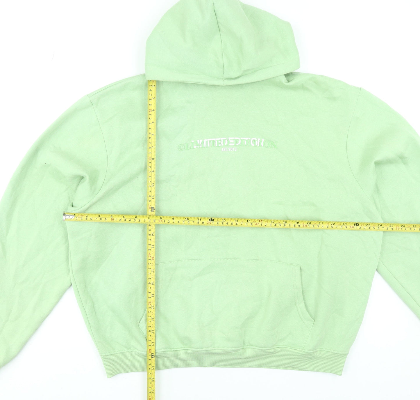 boohooMAN Men's Green Pullover Hoodie Size L Regular Fit