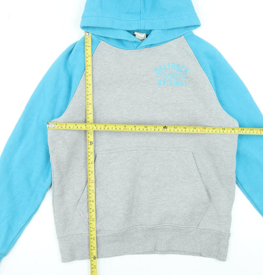 Saltrock Women Blue & Grey Pullover Hoodie Size S Relaxed Fit