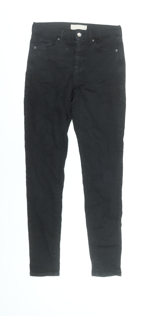 Topshop Womens Black Skinny Jeans Size 8 Regular Stretch Denim