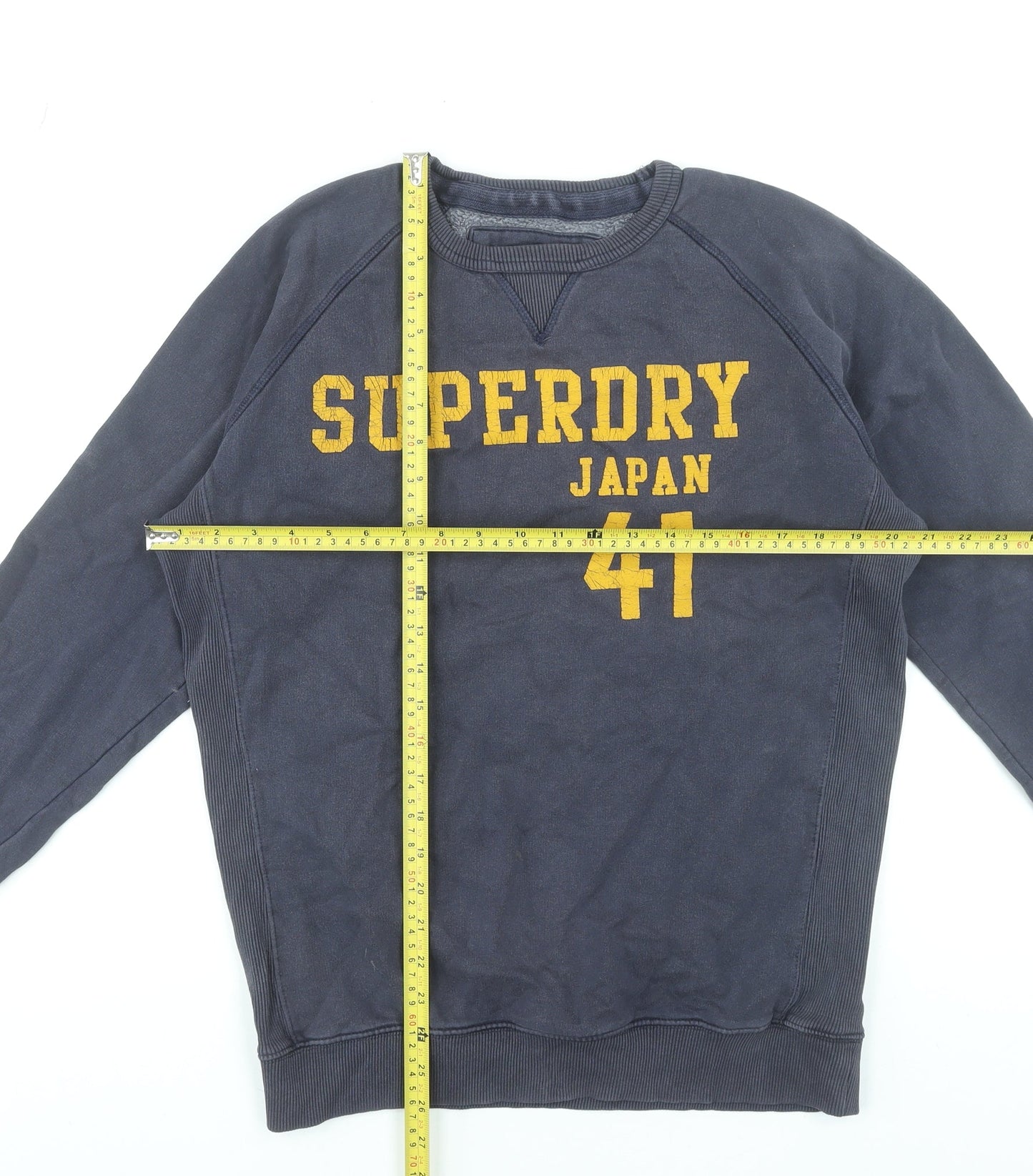 Superdry Men's Blue Pullover Sweatshirt L Crew Neck Vintage Logo
