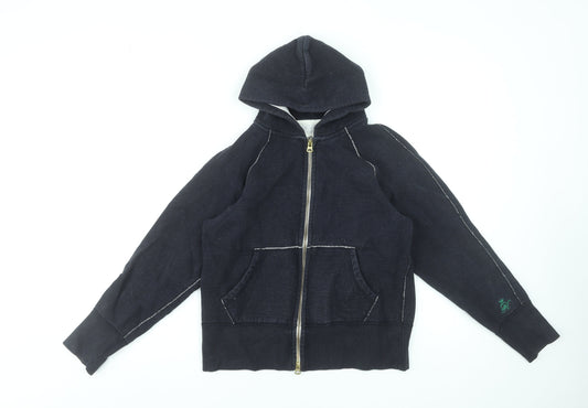 Dessin Girls Black Full Zip Fleece Hoodie Size 2 Years Made in Japan