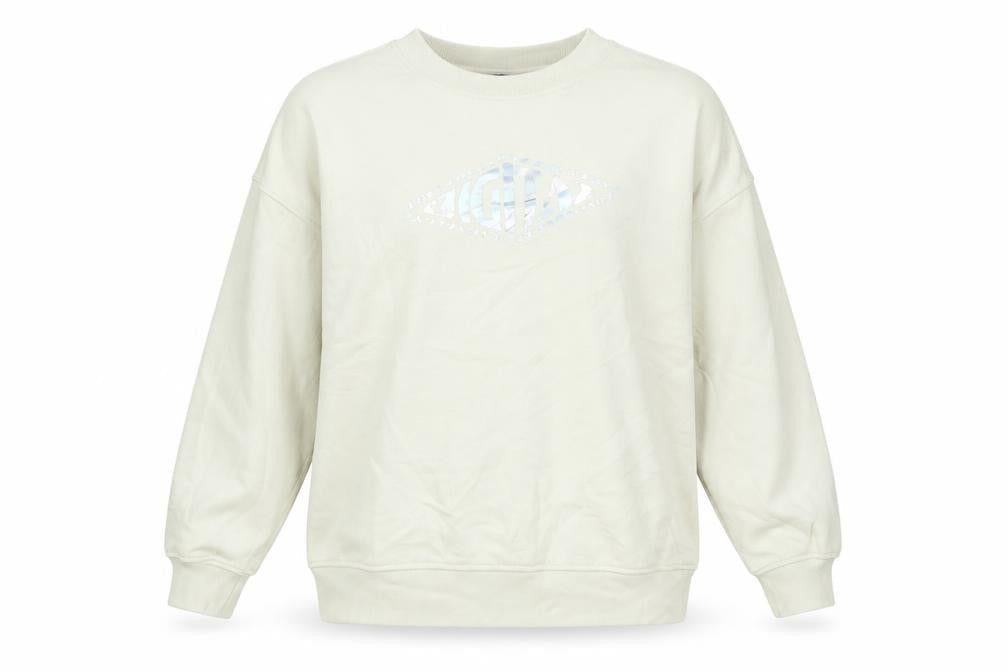 H&M Divided Women Beige Pullover Sweatshirt XXS Crew Neck Cotton Blend
